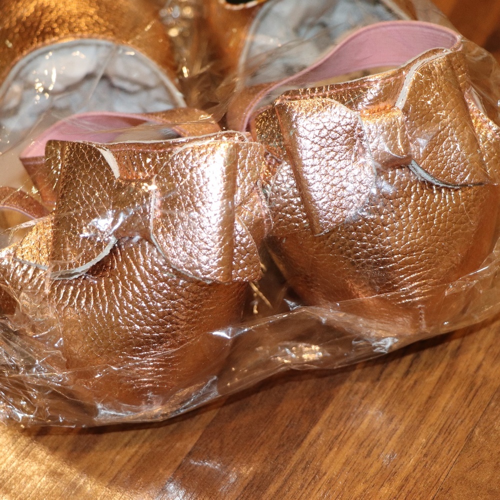 new rose gold moneky feet shoes! 5-6yr